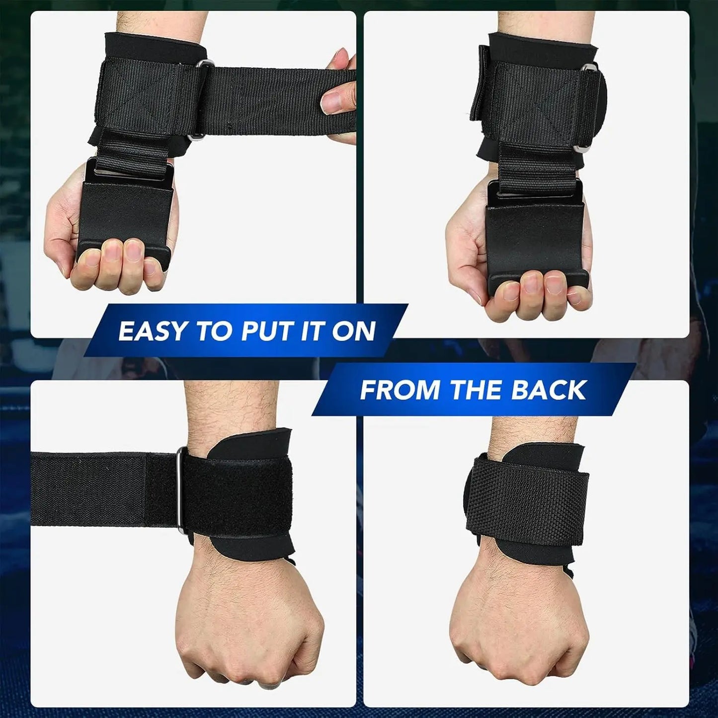 Wrist Lifting Straps with Assisted Hook, Durable High Elasticity for Weightlifting, Pull-Ups & Deadlifts - Comfortable Support & Secure Fit for Strength Training