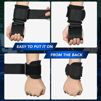 Wrist Lifting Straps with Assisted Hook, Durable High Elasticity for Weightlifting, Pull-Ups & Deadlifts - Comfortable Support & Secure Fit for Strength Training