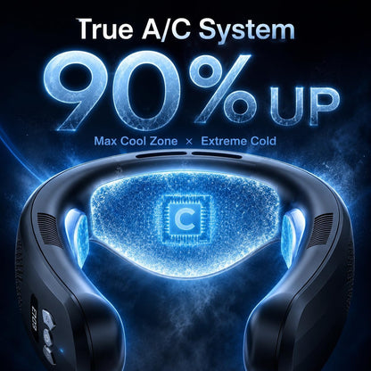 Portable Neck Fan Air Conditioner,2026 Wearable Neck Cooler with 3 Cooling Plates,4739 Sq Mm Cooling Area,3D Airflow,6000Mah USB-C Rechargeable Personal Fan,Quiet Cooling Fan for Travel Office Outdoor