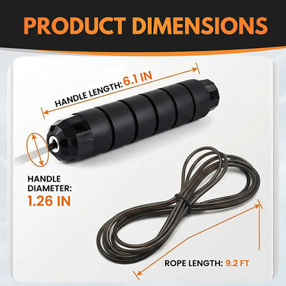 Adjustable Speed Jump Rope with Ball Bearings & Tangle-Free Steel Cable